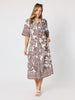 Palm Cove Shirt Dress - Espresso White
