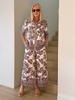 Palm Cove Print Shirt - Espresso White