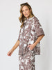 Palm Cove Print Shirt - Espresso White