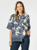 Palm Cove Print Shirt - Navy Multi