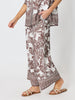 Palm Cove Print Wide Leg Pant - Espresso White