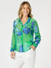 Garden Bloom Shirt-Elm Blue