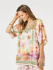 Passport V Neck top-Sunset Multi