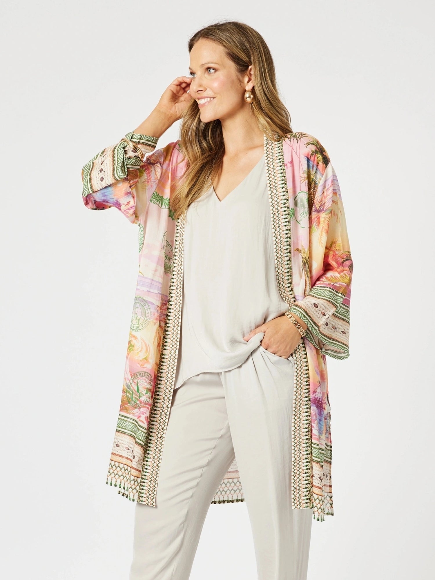 Passport Print Kimono - Sunset Multi – Gordon Smith