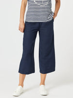 Lino Wide Leg Pant - Navy