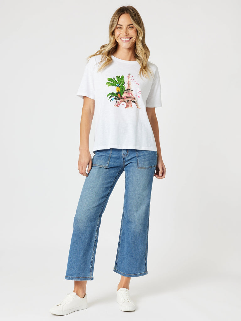 Hudson High Rise Wide Leg Jean - Denim