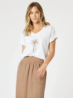 Palm Tee - White/ Natural