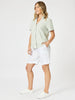Piper Short Sleeve Shirt - Sage / White Stripe