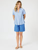 Piper Short Sleeve Shirt - Blue / White Stripe