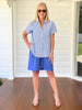 Piper Short Sleeve Shirt - Blue / White Stripe