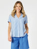 Piper Short Sleeve Shirt - Blue / White Stripe