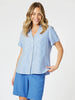 Piper Short Sleeve Shirt - Blue / White Stripe