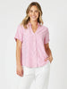 Piper Short Sleeve Stripe Shirt - Pink / White