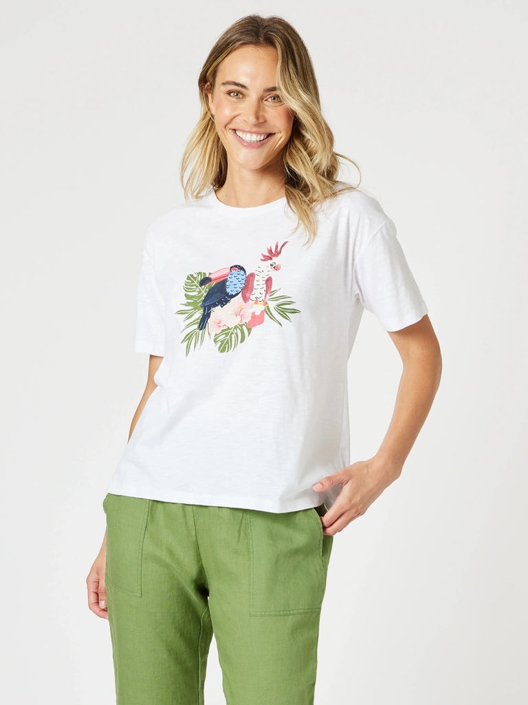 Aviary Graphic Tee - White