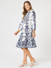 Resort Beaded Dress-White/Navy