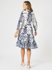 Resort Beaded Dress-White/Navy