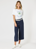 Lino Wide Leg Pant-Navy
