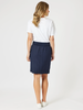 Stitch Hem Skirt-Navy