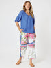 Lino V Neck Top - Sardinia Blue