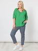 Lino V Neck Top - Elm