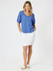 Stitch Hem Skirt-White