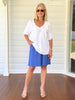 Lino V Neck Top - White
