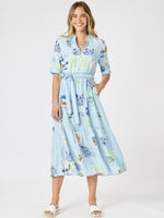 Destination Print Maxi Dress - Pale Blue