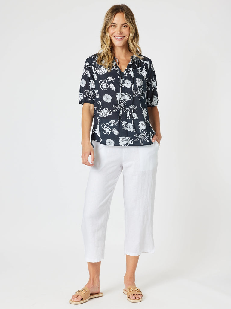 Palm Springs Blouse - Navy
