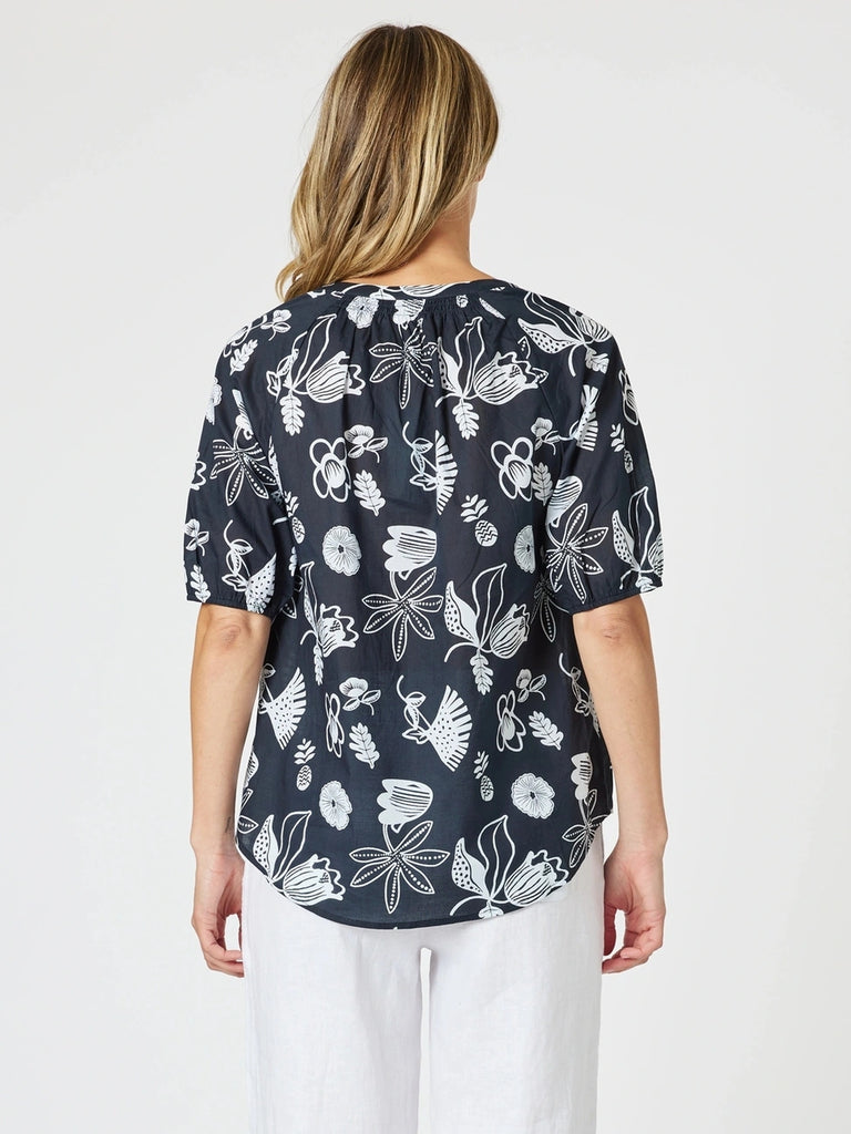 Palm Springs Blouse - Navy
