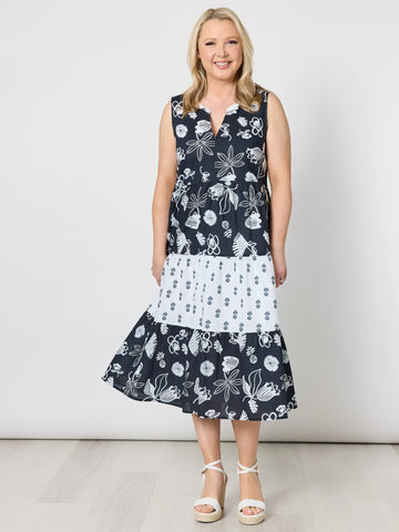 Palm Springs Midi Dress - Navy