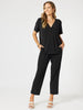 Maggie V Neck Travel Top - Black - gordon smith - hammock and vine