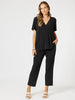 Maggie V Neck Travel Top - Black - gordon smith - hammock and vine