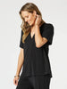 Maggie V Neck Travel Top - Black - gordon smith - hammock and vine