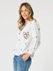 Birdie Embroidered Shirt-White Multi