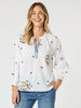 Birdie Embroidered Shirt-White Multi