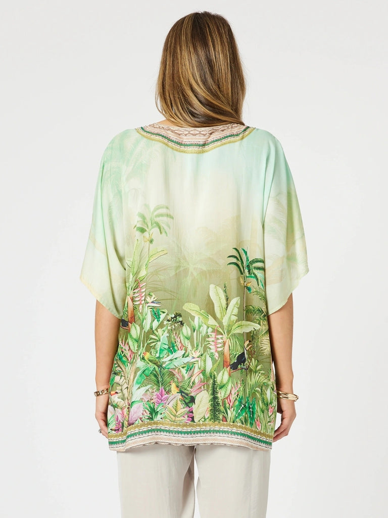 Toucan V Neck Top - Green