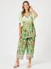 Toucan Patterned Wide Leg Pant - Green