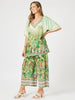 Toucan Patterned Wide Leg Pant - Green
