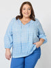 Mosaic Print Top - Blue