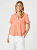 Lino Tiffany Ruffle Top - Papaya gordon smith