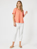 Lino Tiffany Ruffle Top - Papaya gordon smith
