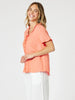 Lino Tiffany Ruffle Top - Papaya gordon smith