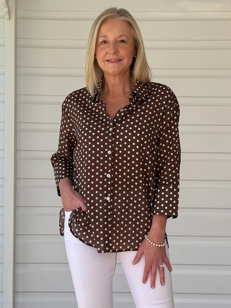 Get Spotty Shirt - Koko White