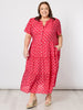 French Rose Midi Dress - Red