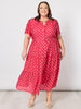 French Rose Midi Dress - Red