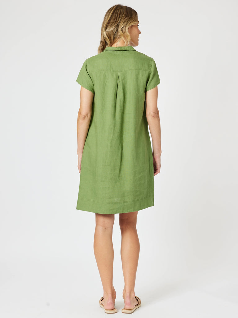 Bravo Linen Dress - Basil