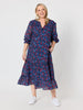 Cherry Delight Print Dress - Navy/ Red