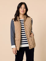 Hampton Quilted Vest-Caramel