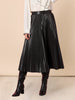 Florence Faux Leather Pleat Skirt - Black hammock & vine