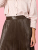 Florence Faux Leather Pleat Skirt - Espresso